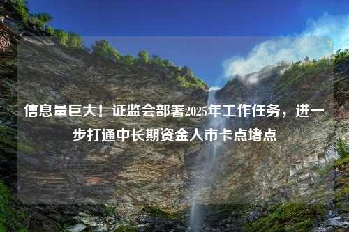 信息量巨大！证监会部署2025年工作任务，进一步打通中长期资金入市卡点堵点